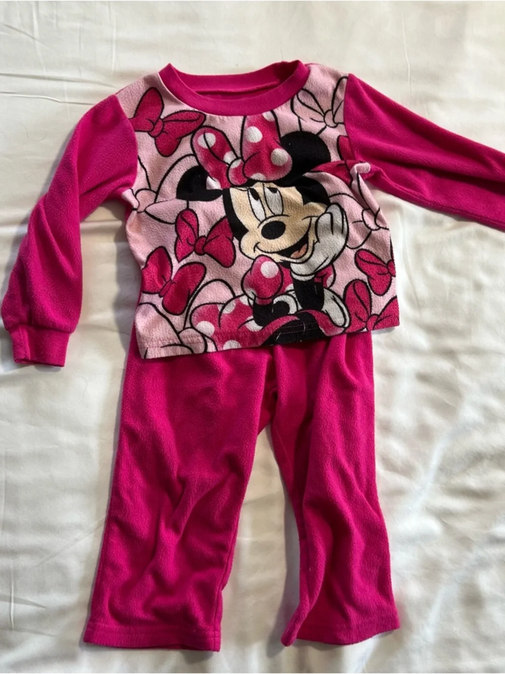 Disney Minnie Mouse 3T bundle cardigan jumper dress pajama set pink black white‎